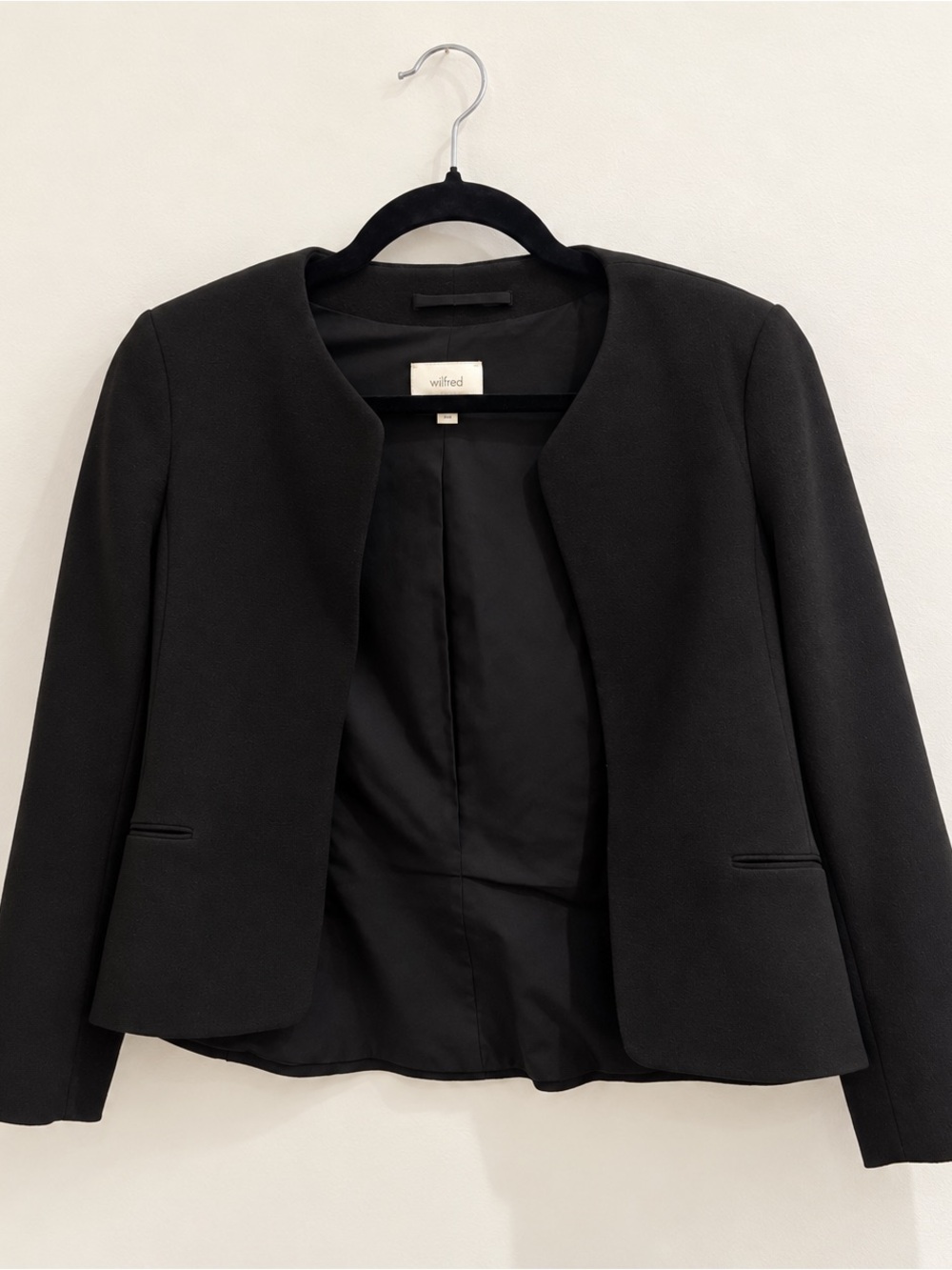 Wilfred Black Open-Front Blazer Jacket